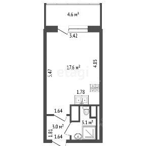 Продается студия, 24 м²