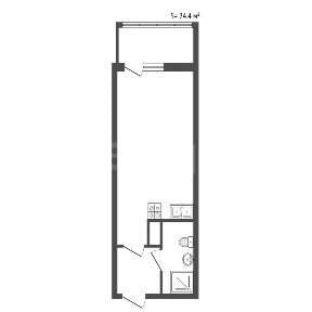 Продается студия, 24,4 м²