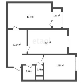 Продается 2-комн. квартира, 59 м²