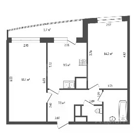 Продается 2-комн. квартира, 55,1 м²