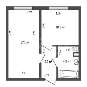 Продается 1-комн. квартира, 35,9 м²