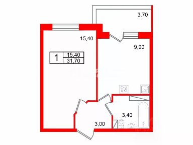 Продается 1-комн. квартира, 31,7 м²