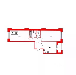 Продается 2-комн. квартира, 57,6 м²