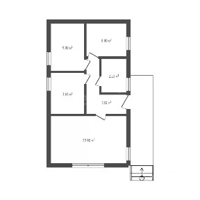 Продается 1-этажный дом, 67 м²