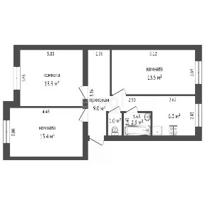 Продается 3-комн. квартира, 58,8 м²