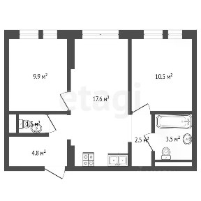 Продается 2-комн. квартира, 54 м²