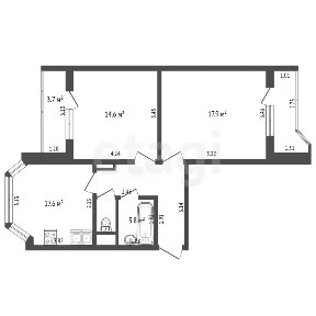 Продается 2-комн. квартира, 66,8 м²