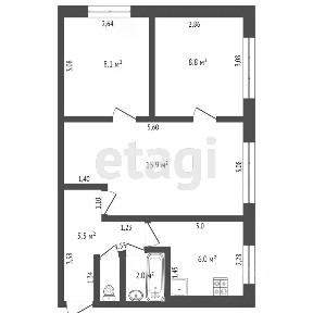Продается 3-комн. квартира, 51 м²