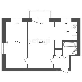 Продается 2-комн. квартира, 42,7 м²