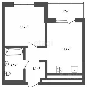 Продается 1-комн. квартира, 36,4 м²