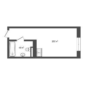 Продается студия, 22 м²