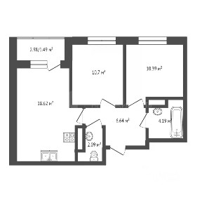 Продается 2-комн. квартира, 52 м²