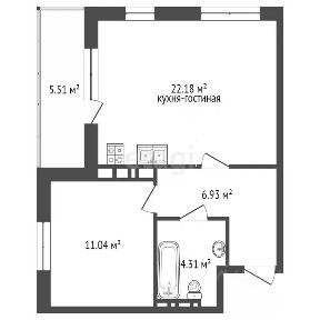 Продается 1-комн. квартира, 44,3 м²