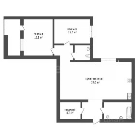 Продается 2-комн. квартира, 76,1 м²