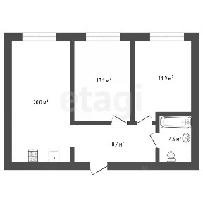 Продается 2-комн. квартира, 61,2 м²