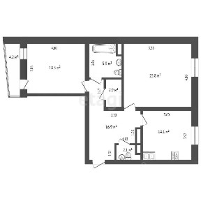 Продается 2-комн. квартира, 86,2 м²