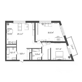 Продается 2-комн. квартира, 68,6 м²