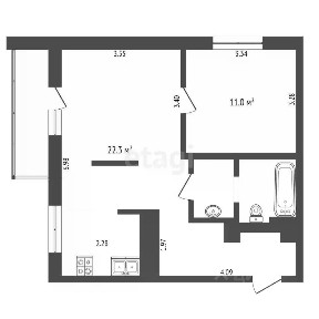 Продается 1-комн. квартира, 44,1 м²