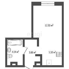 Продается студия, 25,4 м²