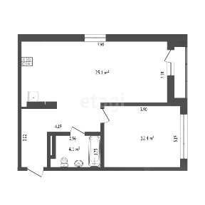Продается 1-комн. квартира, 49,4 м²