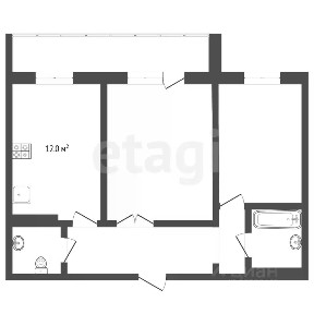 Продается 2-комн. квартира, 53,3 м²
