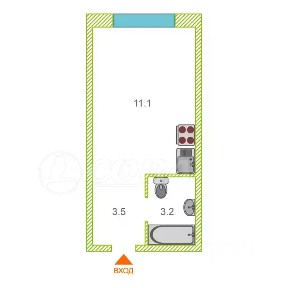 Продается студия, 18,6 м²