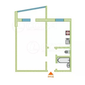 Продается 1-комн. квартира, 33,4 м²