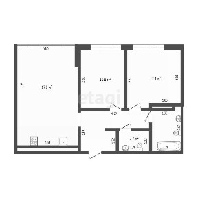 Продается 2-комн. квартира, 57,9 м²