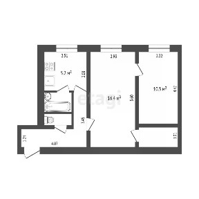 Продается 2-комн. квартира, 44,6 м²