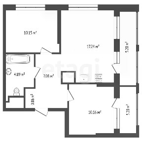 Продается 2-комн. квартира, 50,6 м²