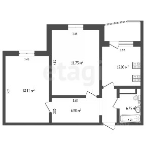 Продается 2-комн. квартира, 62,5 м²