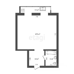Продается 1-комн. квартира, 58,2 м²