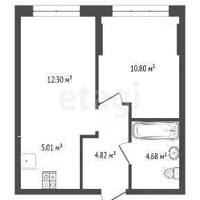 Продается 1-комн. квартира, 37,61 м²