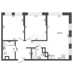 Продается 2-комн. квартира, 57,2 м²