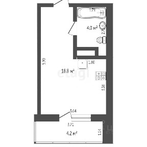 Продается студия, 20 м²