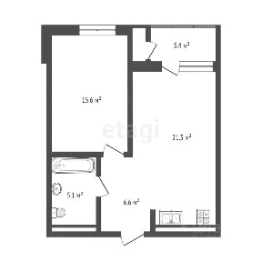 Продается 1-комн. квартира, 48,6 м²