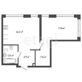 Продается 1-комн. квартира, 53 м²
