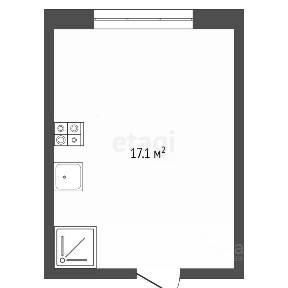 Продается студия, 17,1 м²