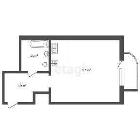 Продается студия, 47 м²