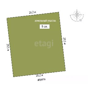 Продается участок, 8 сот.