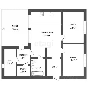 Продается 1-этажный дом, 87 м²