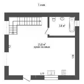 Продается 2-этажный дом, 57 м²