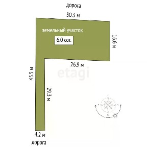 Продается участок, 6,05 сот.