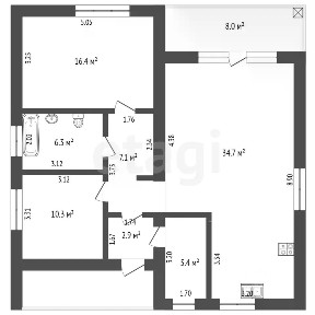 Продается 1-этажный дом, 89 м²