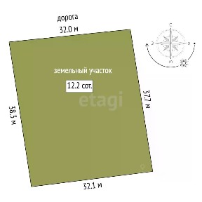 Продается участок, 12,22 сот.