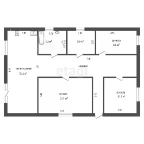 Продается 1-этажный дом, 92 м²