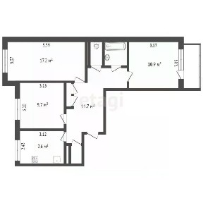 Сдается 3-комн. квартира, 64 м²