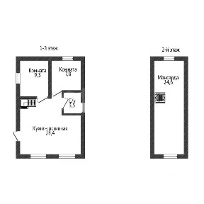 Продается 2-этажный дом, 75 м²