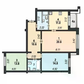 Продается 3-комн. квартира, 85,6 м²