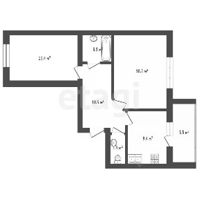 Продается 2-комн. квартира, 56 м²